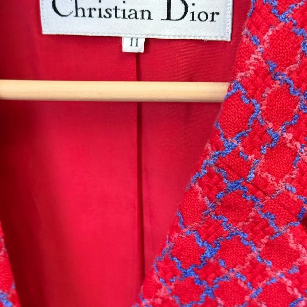 Dior Red Women's Jacket & Skirt Set